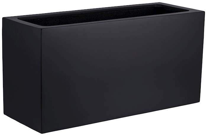 grote zwarte rechthoekige plantenbak