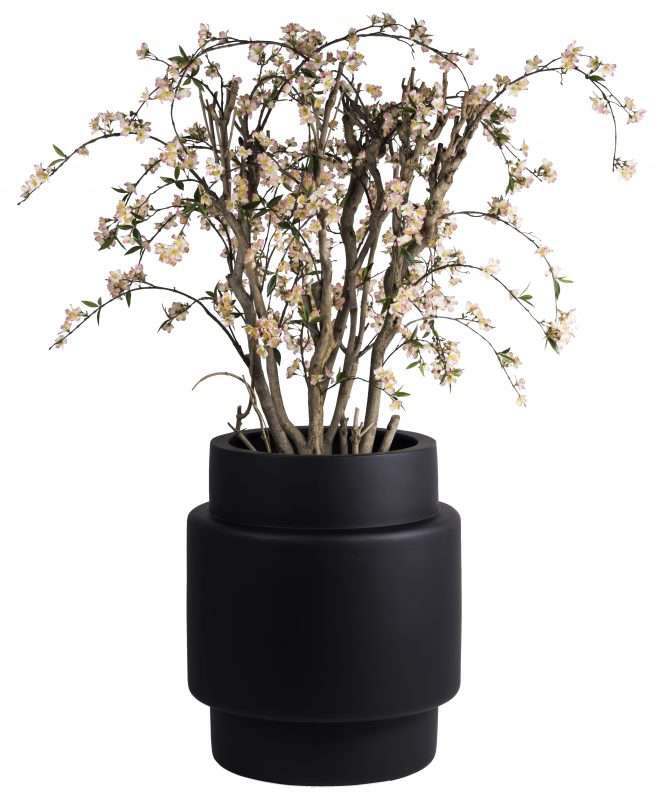 zwarte trendy bloempot
