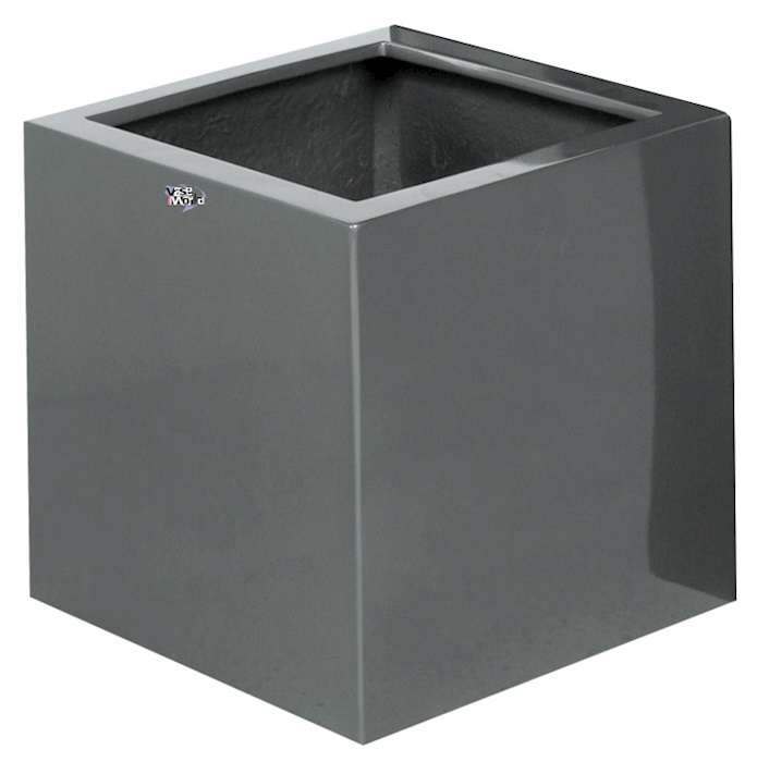 grijze hoogglans bloempot