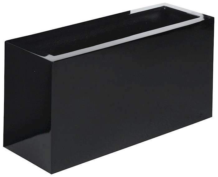 zwarte rechthoekige bloempot