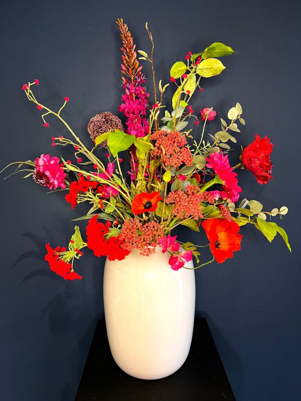 rood zijdenbloemen boeket