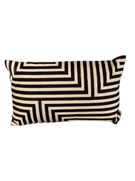 kussen zwart wit gestreept