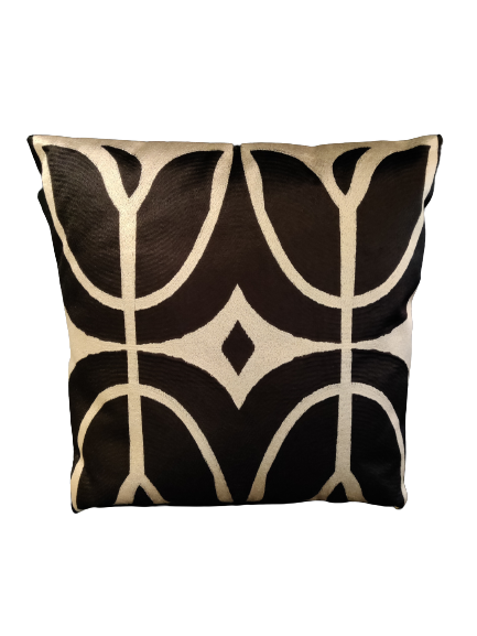 kussen met print zwart zand