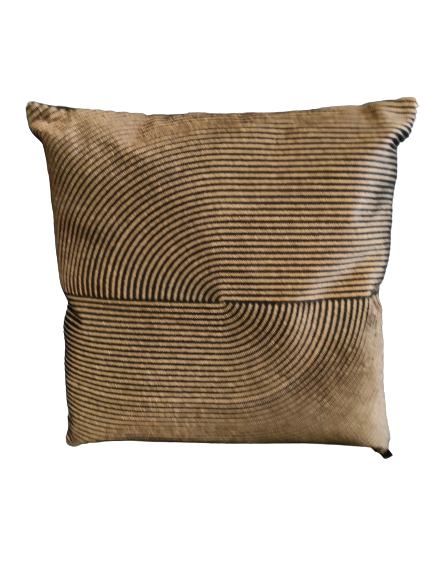 kussen met geweven print goud/zwart