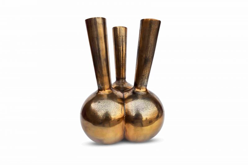 Toetervaas brons goud 3 mouth